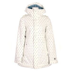 BURTON WEEKEND WHITE COLLECTION DRYRIDE DURASHELL POLKA DOT SNOW JACKET SIZE MED